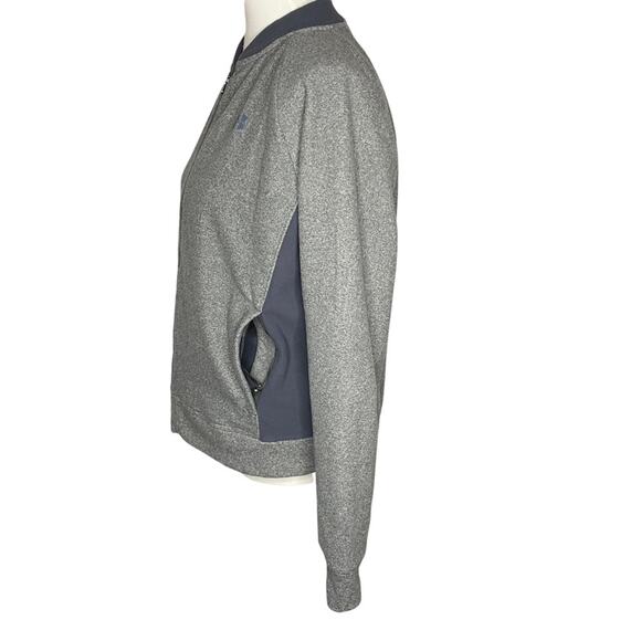 Under Armour Cold Gear Fleece Bomber Jacket Gray Women's Medium Loose Fit Active - Picture 7 of 16
